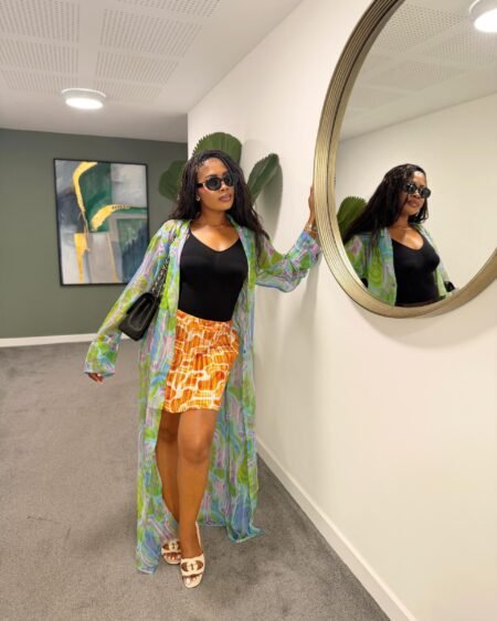 Ocean long shirt and skirt set